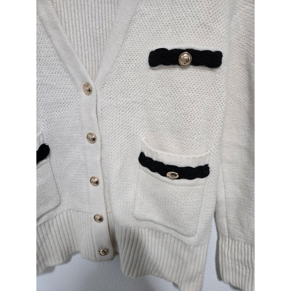 Sandro Martie Flared Sleeve Cardigan In Ecru - Size 1 (US Small) - Picture 3 of 13